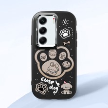 HONTINGA Tecno Camon 40 ile Uyumlu Kılıfı Kamera Korumalı Düşüme Önleyici Basitlik Siyah Yumuşak Silikon Telefon Kılıfı Köpek Desenli K4-0233