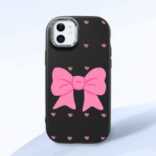 HONTINGA iPhone 12 Mini ile Uyumlu Kılıfı Kamera Korumalı Düşüme Önleyici Basitlik Siyah Yumuşak Silikon Telefon Kılıfı Fiyonk Desenli K4-0259