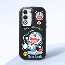 HONTINGA Oppo A5 ile Uyumlu Kılıfı Kamera Korumalı Düşüme Önleyici Basitlik Siyah Yumuşak Silikon Telefon Kılıfı Doraemon Desenli K4-0251