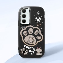 HONTINGA Samsung Galaxy A35 ile Uyumlu Kılıfı Kamera Korumalı Düşüme Önleyici Basitlik Siyah Yumuşak Silikon Telefon Kılıfı Köpek Desenli K4-0233