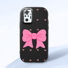 HONTINGA Xiaomi Redmi Note 10 Pro ile Uyumlu Kılıfı Kamera Korumalı Düşüme Önleyici Basitlik Siyah Yumuşak Silikon Telefon Kılıfı Fiyonk Desenli K4-0259