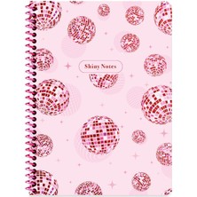 Keskin Color Keskin 16,5x 22,5 Çizgili Spiralli Işıltı Defter - Pembe