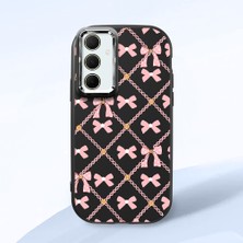 HONTINGA Samsung Galaxy A35 ile Uyumlu Kılıfı Kamera Korumalı Düşüme Önleyici Basitlik Siyah Yumuşak Silikon Telefon Kılıfı Küçük Fiyonk Desenli K4-0252