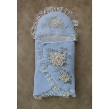 Akıllı Durak Yenidoğan Üç Gül Bahçesi Erkek Kundak Bebek Battaniyesi