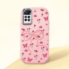 HONTINGA Redmi Note 12 Pro 4g ile Uyumlu Kılıfı Kamera Korumalı Düşüme Önleyici Basitlik Pembe Yumuşak Silikon Telefon Kılıfı Fiyonk Desenli K4-0253