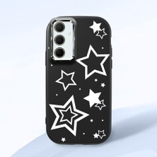 HONTINGA Samsung Galaxy A35 ile Uyumlu Kılıfı Kamera Korumalı Düşüme Önleyici Basitlik Siyah Yumuşak Silikon Telefon Kılıfı Siyah Yıldız Desenli K4-0245