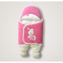 Akıllı Durak Yenidoğan Kadife Kumaş Ayıcık Nakışlı Şapkalı Kız Erkek Bebek Ayaklı Kundak Bebek Battaniyesi