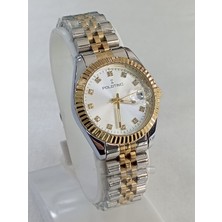 My Polo Time Çelik Kordonlu, Altın Sarılı, Takvimli, 3 Atm Su Geçirmez, 2 Yıl Garantili Kadın Kol Saati