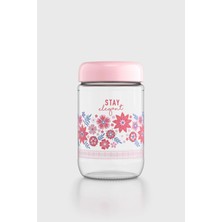 Renga Flora Desenli 660 ml Cam Kavanoz 132079 Pudra
