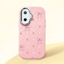 HONTINGA Xiaomi Poco F7 ile Uyumlu Kılıfı Kamera Korumalı Düşüme Önleyici Basitlik Pembe Yumuşak Silikon Telefon Kılıfı Küçük Fiyonk Desenli K4-0252