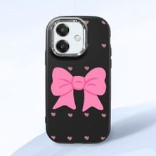 HONTINGA Oppo A3X 4g ile Uyumlu Kılıfı Kamera Korumalı Düşüme Önleyici Basitlik Siyah Yumuşak Silikon Telefon Kılıfı Fiyonk Desenli K4-0259