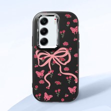 HONTINGA Tecno Camon 40 ile Uyumlu Kılıfı Kamera Korumalı Düşüme Önleyici Basitlik Siyah Yumuşak Silikon Telefon Kılıfı Fiyonk Desenli K4-0253