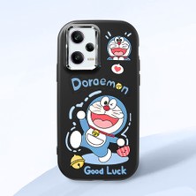 HONTINGA Poco X5 Pro 5g ile Uyumlu Kılıfı Kamera Korumalı Düşüme Önleyici Basitlik Siyah Yumuşak Silikon Telefon Kılıfı Doraemon Desenli K4-0251