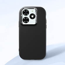 HONTINGA Tecno Spark 20C ile Uyumlu Kılıfı Kamera Korumalı Düşüme Önleyici Basitlik Siyah Yumuşak Silikon Telefon Kılıfı K4-0000