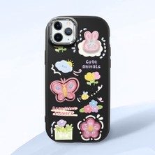 HONTINGA iPhone 11 Pro Max ile Uyumlu Kılıfı Kamera Korumalı Düşüme Önleyici Basitlik Siyah Yumuşak Silikon Telefon Kılıfı Hayvan Desenli K4-0249