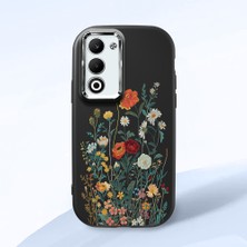 HONTINGA Oppo A5 ile Uyumlu Kılıfı Kamera Korumalı Düşüme Önleyici Basitlik Siyah Yumuşak Silikon Telefon Kılıfı Çiçek Desenli K4-0242