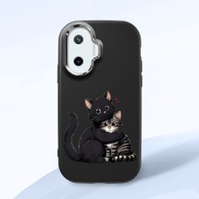HONTINGA Xiaomi Poco F7 ile Uyumlu Kılıfı Kamera Korumalı Düşüme Önleyici Basitlik Siyah Yumuşak Silikon Telefon Kılıfı Kedi Desenli K4-0235