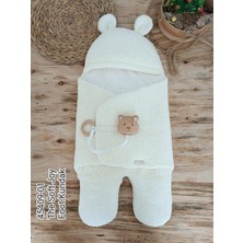 Akıllı Durak Yenidoğan Kulaklı Şapkalı Açılır Kucaklı Cırt Kapamalı Ayaklı Bebek Battaniyesi Kundak