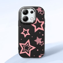 HONTINGA Redmi Note 13 4g ile Uyumlu Kılıfı Kamera Korumalı Düşüme Önleyici Basitlik Siyah Yumuşak Silikon Telefon Kılıfı Renkli Yıldızlar Desenli K4-0232