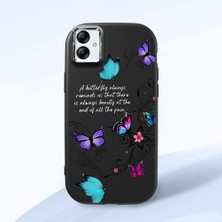 HONTINGA Samsung Galaxy A03 ile Uyumlu Kılıfı Kamera Korumalı Düşüme Önleyici Basitlik Siyah Yumuşak Silikon Telefon Kılıfı Kelebek Desenli K4-0243