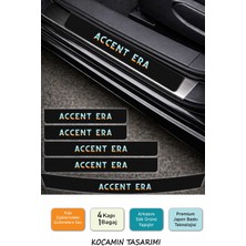 Kocamın Tasarımı Karbon Desenli Hyundai Accent Era Kapı Eşiği Koruma Seti – 5 Parça Renkli Baskılı Şık Tasarım