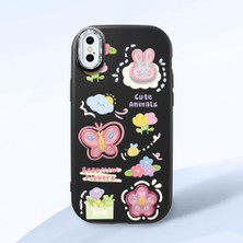 HONTINGA iPhone Xs Max ile Uyumlu Kılıfı Kamera Korumalı Düşüme Önleyici Basitlik Siyah Yumuşak Silikon Telefon Kılıfı Hayvan Desenli K4-0249