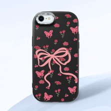 HONTINGA iPhone 7 ile Uyumlu Kılıfı Kamera Korumalı Düşüme Önleyici Basitlik Siyah Yumuşak Silikon Telefon Kılıfı Fiyonk Desenli K4-0253