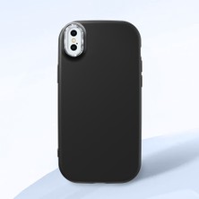 HONTINGA iPhone Xs Max ile Uyumlu Kılıfı Kamera Korumalı Düşüme Önleyici Basitlik Siyah Yumuşak Silikon Telefon Kılıfı K4-0000