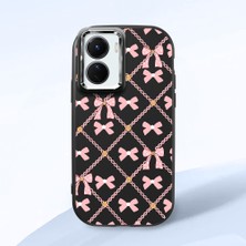 HONTINGA Vivo Y02S ile Uyumlu Kılıfı Kamera Korumalı Düşüme Önleyici Basitlik Siyah Yumuşak Silikon Telefon Kılıfı Küçük Fiyonk Desenli K4-0252