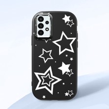 HONTINGA Samsung Galaxy A04S ile Uyumlu Kılıfı Kamera Korumalı Düşüme Önleyici Basitlik Siyah Yumuşak Silikon Telefon Kılıfı Siyah Yıldız Desenli K4-0245