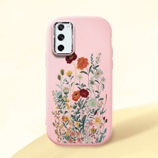 HONTINGA Samsung Galaxy S20 Fe ile Uyumlu Kılıfı Kamera Korumalı Düşüme Önleyici Basitlik Pembe Yumuşak Silikon Telefon Kılıfı Çiçek Desenli K4-0242