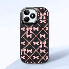 HONTINGA Realme C53 ile Uyumlu Kılıfı Kamera Korumalı Düşüme Önleyici Basitlik Siyah Yumuşak Silikon Telefon Kılıfı Küçük Fiyonk Desenli K4-0252
