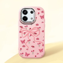 HONTINGA Poco X6 5g ile Uyumlu Kılıfı Kamera Korumalı Düşüme Önleyici Basitlik Pembe Yumuşak Silikon Telefon Kılıfı Fiyonk Desenli K4-0253