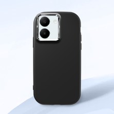 HONTINGA Vivo Y27 ile Uyumlu Kılıfı Kamera Korumalı Düşüme Önleyici Basitlik Siyah Yumuşak Silikon Telefon Kılıfı K4-0000