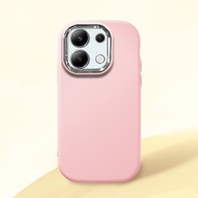 HONTINGA Redmi Note 13 4g ile Uyumlu Kılıfı Kamera Korumalı Düşüme Önleyici Basitlik Pembe Yumuşak Silikon Telefon Kılıfı K4-0000