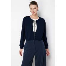 On Triko Beli Lastikli Zincirli Crop Sweat 76329