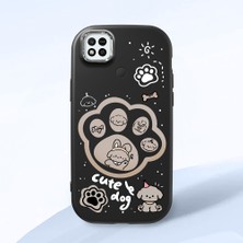 HONTINGA Redmi 9c ile Uyumlu Kılıfı Kamera Korumalı Düşüme Önleyici Basitlik Siyah Yumuşak Silikon Telefon Kılıfı Köpek Desenli K4-0233