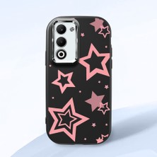 HONTINGA Oppo A5 ile Uyumlu Kılıfı Kamera Korumalı Düşüme Önleyici Basitlik Siyah Yumuşak Silikon Telefon Kılıfı Renkli Yıldızlar Desenli K4-0232