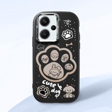 HONTINGA Redmi Note 13 Pro Plus 5g ile Uyumlu Kılıfı Kamera Korumalı Düşüme Önleyici Basitlik Siyah Yumuşak Silikon Telefon Kılıfı Köpek Desenli K4-0233