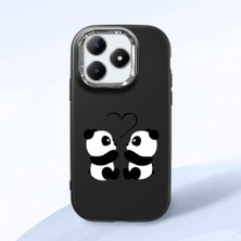 HONTINGA Realme C63 ile Uyumlu Kılıfı Kamera Korumalı Düşüme Önleyici Basitlik Siyah Yumuşak Silikon Telefon Kılıfı Panda Desenli K4-0239
