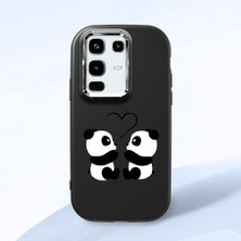 HONTINGA Infinix Note 50 Pro ile Uyumlu Kılıfı Kamera Korumalı Düşüme Önleyici Basitlik Siyah Yumuşak Silikon Telefon Kılıfı Panda Desenli K4-0239