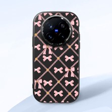 HONTINGA Vivo X200 Pro ile Uyumlu Kılıfı Kamera Korumalı Düşüme Önleyici Basitlik Siyah Yumuşak Silikon Telefon Kılıfı Küçük Fiyonk Desenli K4-0252
