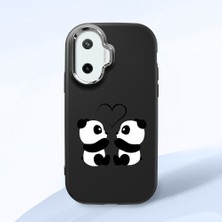 HONTINGA Xiaomi Poco F7 ile Uyumlu Kılıfı Kamera Korumalı Düşüme Önleyici Basitlik Siyah Yumuşak Silikon Telefon Kılıfı Panda Desenli K4-0239