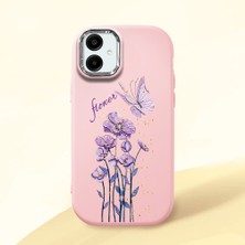 HONTINGA Samsung Galaxy A06 ile Uyumlu Kılıfı Kamera Korumalı Düşüme Önleyici Basitlik Pembe Yumuşak Silikon Telefon Kılıfı Mor Kelebek Desenli K4-0244