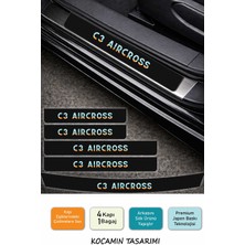 Kocamın Tasarımı Araç Modeline Özel Citroen C3 Aircross Karbon Kapı Eşiği Koruma Seti – 5 Parça Premium Renkli Baskı