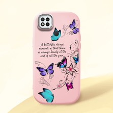 HONTINGA Redmi 10A ile Uyumlu Kılıfı Kamera Korumalı Düşüme Önleyici Basitlik Pembe Yumuşak Silikon Telefon Kılıfı Kelebek Desenli K4-0243