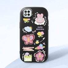 HONTINGA Redmi 10A ile Uyumlu Kılıfı Kamera Korumalı Düşüme Önleyici Basitlik Siyah Yumuşak Silikon Telefon Kılıfı Hayvan Desenli K4-0249