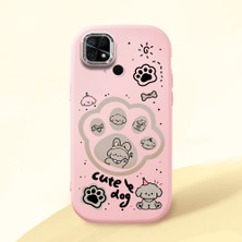 HONTINGA Redmi 10C ile Uyumlu Kılıfı Kamera Korumalı Düşüme Önleyici Basitlik Pembe Yumuşak Silikon Telefon Kılıfı Köpek Desenli K4-0233