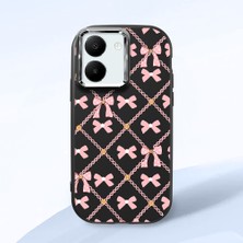 HONTINGA Vivo Y27 ile Uyumlu Kılıfı Kamera Korumalı Düşüme Önleyici Basitlik Siyah Yumuşak Silikon Telefon Kılıfı Küçük Fiyonk Desenli K4-0252