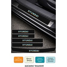 Kocamın Tasarımı Premium Karbon Hyundai Tasarımlı Kapı Eşiği Koruma Seti – 5 Parça Dayanıklı Renkli Baskılı